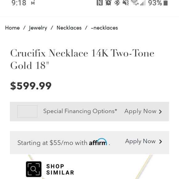 Gold crucifix necklace - Picture 3 of 4